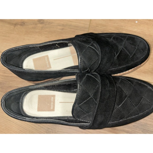 Dolce Vita Aubree Woven Loafers Black Office Work Business Size 6.5 EUC - Picture 3 of 6